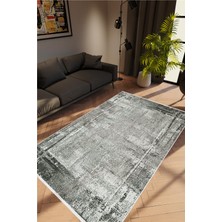 Salon Halısı Doku Eskitme Gri Kaydırmaz Kesme Yıkanabilir Ince Halı Tüysüz Kilim