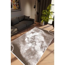 10 Post Online Salon Halısı Taş Mermer Modern Kahverengi Beyaz Kaydırmaz Kesme Yıkanabilir Ince Halı Tüysüz Kilim