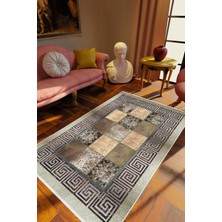 10 Post Online Salon Halısı Klasik Kahverengi Kaydırmaz Kesme Yıkanabilir Ince Halı Tüysüz Kilim