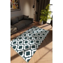 10 Post Online Modern Gri Dijital Baskı Halı Kaydırmaz Ince Yıkanabilir