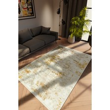 Modern Gold Dijital Baskı Halı Kaydırmaz Ince Yıkanabilir