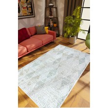 10 Post Online Salon Halısı Modern Eskitme Baklava Desen Gri Kaydırmaz Kesme Yıkanabilir Ince Halı Tüysüz Kilim