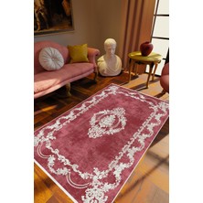 10 Post Online Salon Halısı Klasik Eskitme Bordo Kaydırmaz Kesme Yıkanabilir Ince Halı Tüysüz Kilim