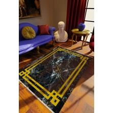 10 Post Online Klasik Gri Dijital Baskı Halı Kaydırmaz Ince Yıkanabilir