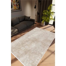 10 Post Online Salon Halısı Modern Eskitme Bej Kaydırmaz Kesme Yıkanabilir Ince Halı Tüysüz Kilim