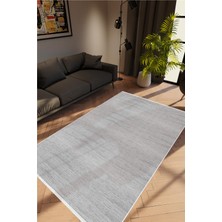 10 Post Online Salon Halısı Modern Eskitme Gri Kaydırmaz Kesme Yıkanabilir Ince Halı Tüysüz Kilim