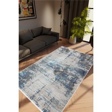 10 Post Online Salon Halısı Doku Eskitme Gri Lacivert Kaydırmaz Kesme Yıkanabilir Ince Halı Tüysüz Kilim