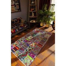 10 Post Online Klasik Karışık Renkli Dijital Baskı Halı Kaydırmaz Ince Yıkanabilir