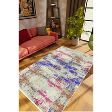 10 Post Online Salon Halısı Modern Eskitme Gri Kaydırmaz Kesme Yıkanabilir Ince Halı Tüysüz Kilim