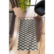 Modern Geometrik Gri Dijital Baskı Halı Kaydırmaz Ince Yıkanabilir