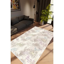 10 Post Online Salon Halısı Modern Eskitme Gri Beyaz Mavi Kaydırmaz Kesme Yıkanabilir Ince Halı Tüysüz Kilim