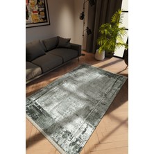 Modern Eskitme Gri Dijital Baskı Halı Kaydırmaz Ince Yıkanabilir