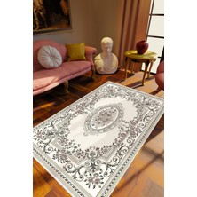 10 Post Online Salon Halısı Figürlü Çiçekli Kilim Motifli Gri Kaydırmaz Kesme Yıkanabilir Ince Halı Tüysüz Kilim