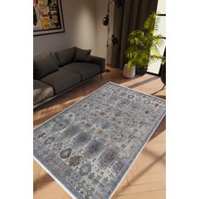 10 Post Online Salon Halısı Modern Retro Gri Kaydırmaz Kesme Yıkanabilir Ince Halı Tüysüz Kilim