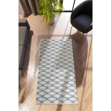 10 Post Online Modern Geometrik Gri Dijital Baskı Halı Kaydırmaz Ince Yıkanabilir