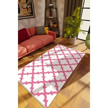 10 Post Online Modern Pembe Dijital Baskı Halı Kaydırmaz Ince Yıkanabilir