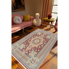 Salon Halısı Salon Halısı Eskitme Klasik Bordo Kaydırmaz Kesme Yıkanabilir Ince Halı Tüysüz Kilim