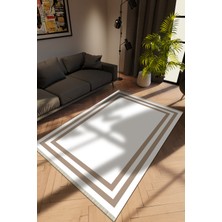 10 Post Online Modern Beyaz Dijital Baskı Halı Kaydırmaz Ince Yıkanabilir