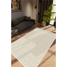 10 Post Online Salon Halısı Modern Eskitme Bej Gri Kaydırmaz Kesme Yıkanabilir Ince Halı Tüysüz Kilim