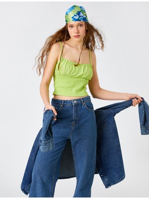 Koton Crop Atlet İnce Askılı Büzgülü