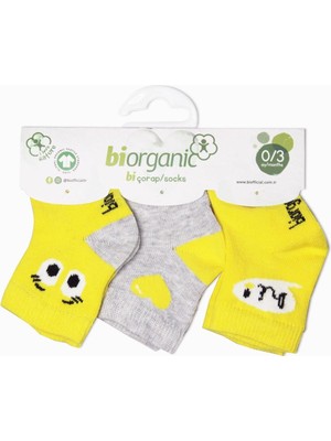 Bibaby Biorganic Hi 3'lü Kız Çorap 68398 Sarı