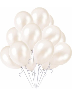 Trend Hediye Sepeti Metalik Beyaz Balon 20 Adet