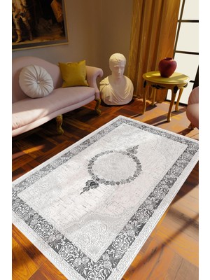 Salon Halısı Salon Halısı Eskitme Gri Beyaz Siyah Kaydırmaz Kesme Yıkanabilir Ince Halı Tüysüz Kilim