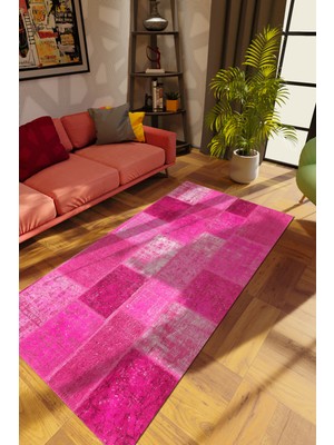 10 Post Online Modern Patchwork Gülkkurusu Dijital Baskı Halı Kaydırmaz Ince Yıkanabilir