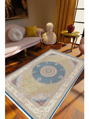 Salon Halısı Salon Halısı Eskitme Haki Kaydırmaz Kesme Yıkanabilir Ince Halı Tüysüz Kilim