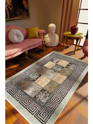 10 Post Online Salon Halısı Klasik Kahverengi Kaydırmaz Kesme Yıkanabilir Ince Halı Tüysüz Kilim