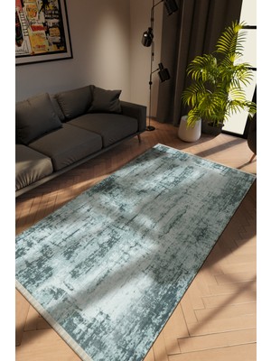 Modern Eskitme Karışık Renkli Dijital Baskı Halı Kaydırmaz Ince Yıkanabilir