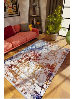 10 Post Online Modern Karışık Renkli Dijital Baskı Halı Kaydırmaz Ince Yıkanabilir