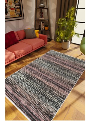 10 Post Online Salon Halısı Modern Eskitme Siyah Beyaz Pembe Kaydırmaz Kesme Yıkanabilir Ince Halı Tüysüz Kilim