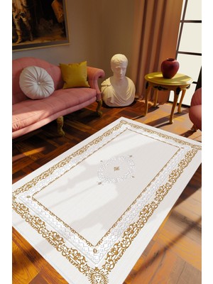 Salon Halısı Klasik Gri Vizon Kaydırmaz Kesme Yıkanabilir Ince Halı Tüysüz Kilim