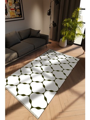 10 Post Online Modern Siyah Dijital Baskı Halı Kaydırmaz Ince Yıkanabilir