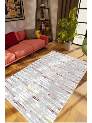 10 Post Online Salon Halısı Taş Mermer Eskitme Gri Kaydırmaz Kesme Yıkanabilir Ince Halı Tüysüz Kilim