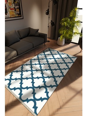 10 Post Online Modern Beyaz Dijital Baskı Halı Kaydırmaz Ince Yıkanabilir