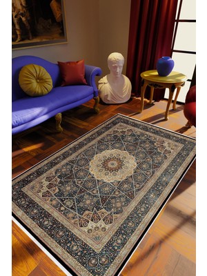 10 Post Online Salon Halısı Klasik Eskitme Kahverengi Kaydırmaz Kesme Yıkanabilir Ince Halı Tüysüz Kilim