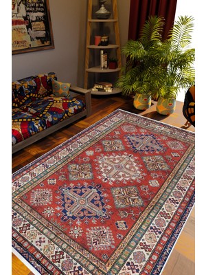 Salon Halısı Otantik Eskitme Kahverengi Kaydırmaz Kesme Yıkanabilir Ince Halı Tüysüz Kilim
