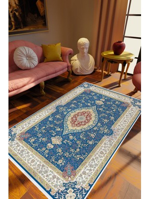 10 Post Online Salon Halısı Salon Halısı Eskitme Mavi Bej Bordo Kaydırmaz Kesme Yıkanabilir Ince Halı Tüysüz Kilim