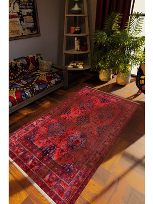 10 Post Online Klasik Eskitme Karışık Renkli Dijital Baskı Halı Kaydırmaz Ince Yıkanabilir