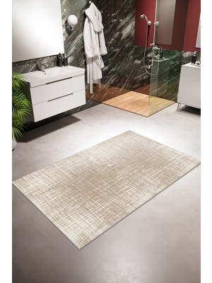 Modern Eskitme Vizon Dijital Baskı Halı Kaydırmaz Ince Yıkanabilir