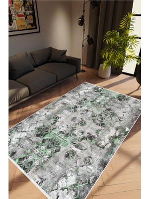 Salon Halısı Doku Eskitme Gri Kaydırmaz Kesme Yıkanabilir Ince Halı Tüysüz Kilim