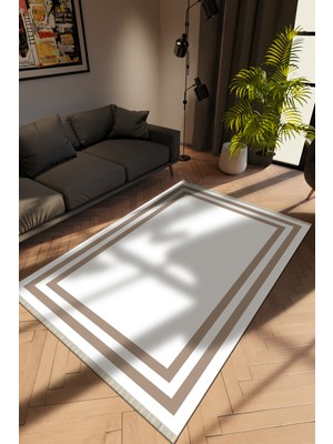 10 Post Online Modern Beyaz Dijital Baskı Halı Kaydırmaz Ince Yıkanabilir