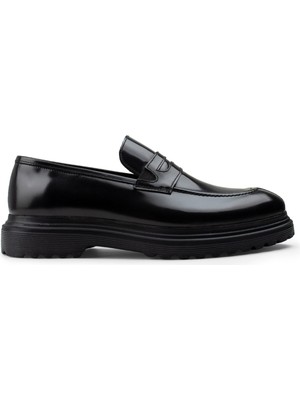 Deery Siyah Loafer Erkek Ayakkabı Hakiki Deri ve EVA Taban ile Şık ve Rahat