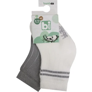 Derby Bamboo 2li Çorap 68386 Ekru Gri