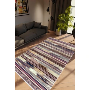 Salon Halısı Modern Retro Mor Kaydırmaz Kesme Yıkanabilir Ince Halı Tüysüz Kilim