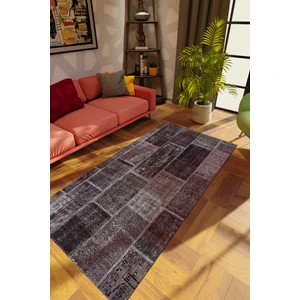 10 Post Online Modern Patchwork Gri Dijital Baskı Halı Kaydırmaz Ince Yıkanabilir