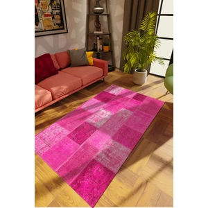Modern Patchwork Gülkkurusu Dijital Baskı Halı Kaydırmaz Ince Yıkanabilir
