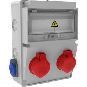 IP44 2 Adet Ön 3/25A 380V 2 Adet Yan 1/16A 220V Prizli Halogen Free V10 Kombinasyon Kutusu BH2-2205-2020
